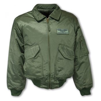Giubbino da volo in nylon verde oliva