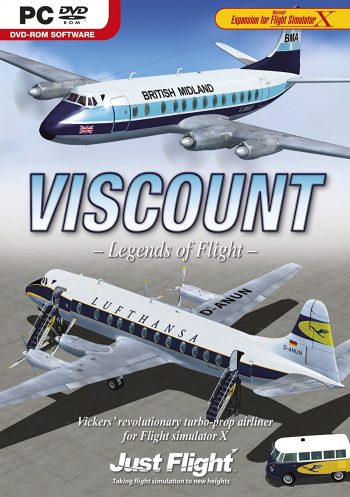 PC DVD ROM Viscount Legends of Flight. Expansion for FSX. Simulator