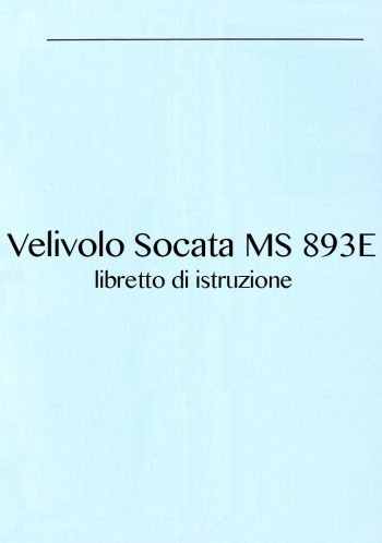Velivolo Socata MS 893E libretto istruzioni