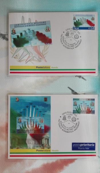 Poste Italiane Pattuglia Acrobatica Nazionale - Francobolli celebrativi della manifestazione aerea "Frecce Tricolori" della Pattuglia Acrobatica nazionale dell'Aeronautica Militare emissione 03-09-2005