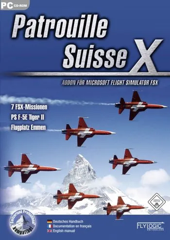 PC CD ROM Patrouille Suisse X. Add on for FS2004 & FSX Simulator