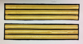 Gradi pilota civile 3 strisce (paio) per maniche (blu) 23 cm