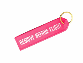Portachiavi “Remove before flight” pink