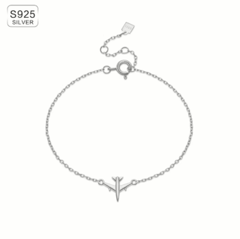 Bracciale da donna in argento sterling 925 con pendente aereo
