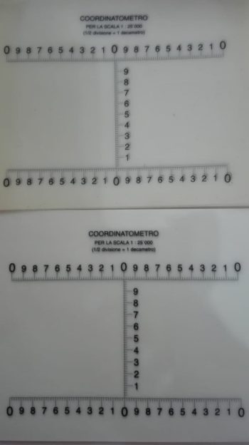 Coordinatometro per la scala 1:25.000