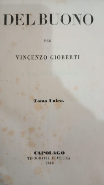 Del Buono per Vincenzo Gioberti. Tomo unico