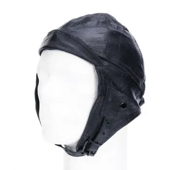 Casco di cuoio nero