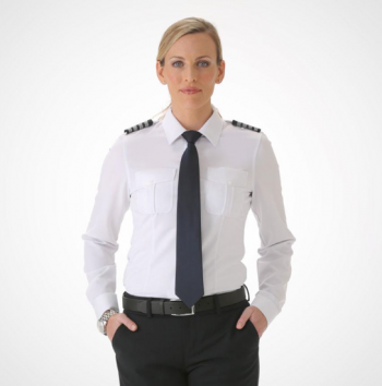 Camicia bianca da donna pilota manica lunga - White pilot shirt for women (long sleeves)