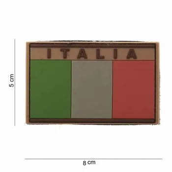 Patch Italia rettangolare con velcro DESERT in PVC (gommata)