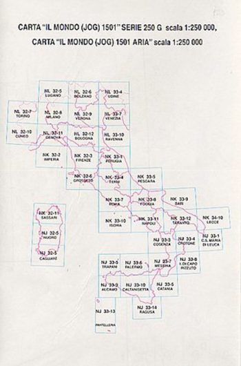 Carte JOG 1501/AIR scala 1:250.000